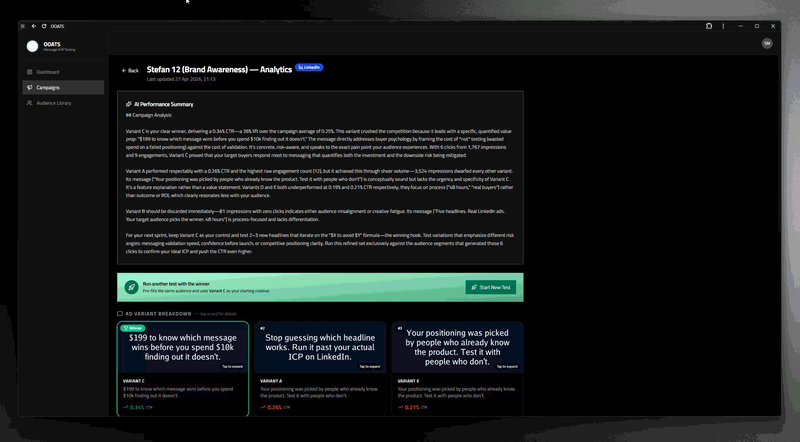 OOATS — Ad Campaign Platform project screenshot