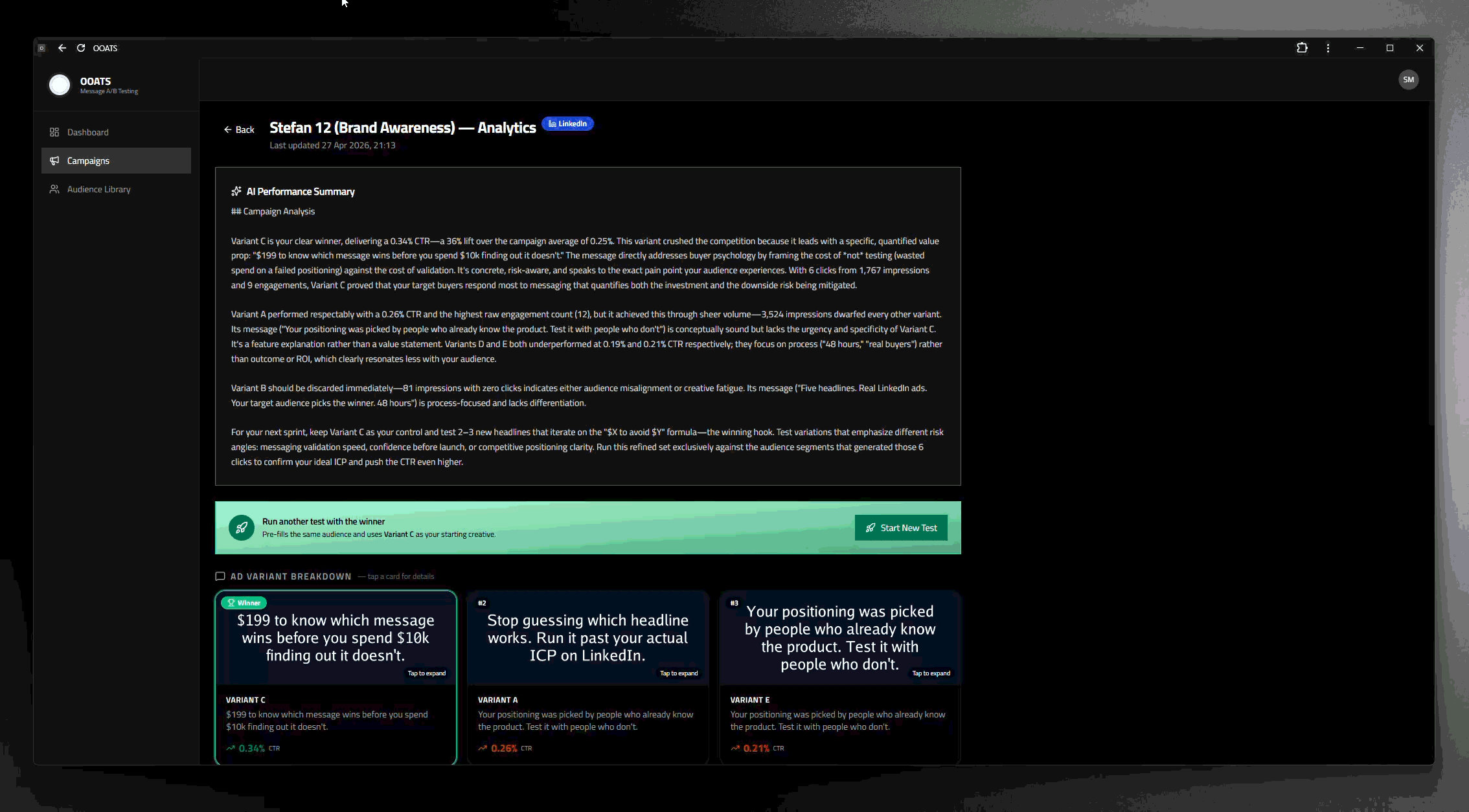 OOATS — Ad Campaign Platform project screenshot
